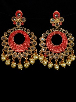 Reverse Ad Earrings With Meenakari Work